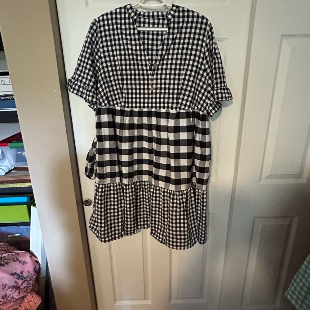 Black and White Gingham Dress